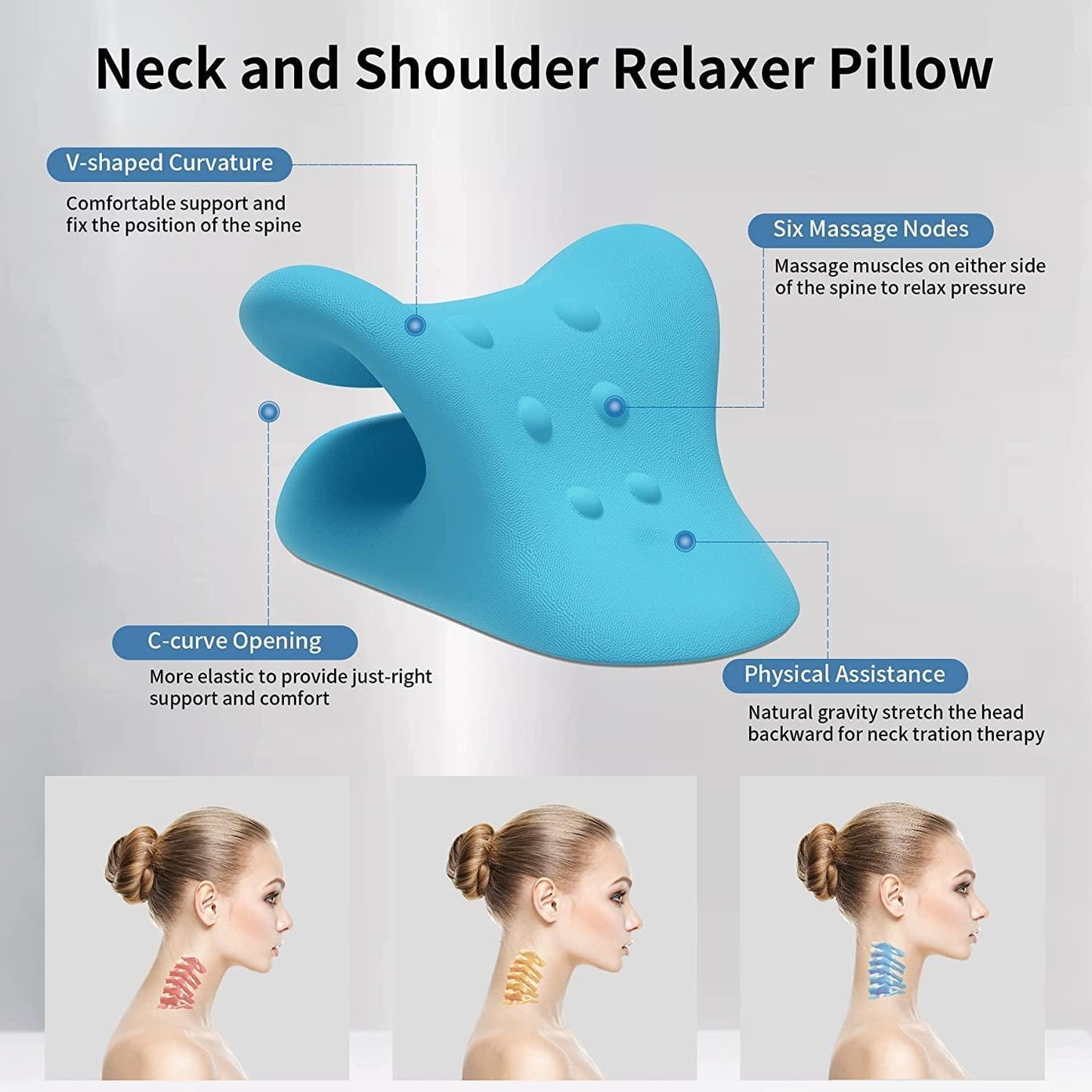 Acupressure and Chiropractic Massage Cervical Pillow for Support and Pain Relief