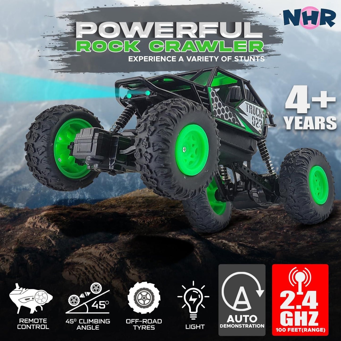 Rechargeable Remote Controlled Rock Crawling Monster Truck