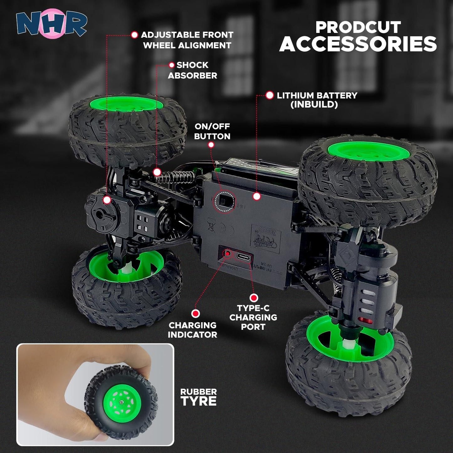 Rechargeable Remote Controlled Rock Crawling Monster Truck