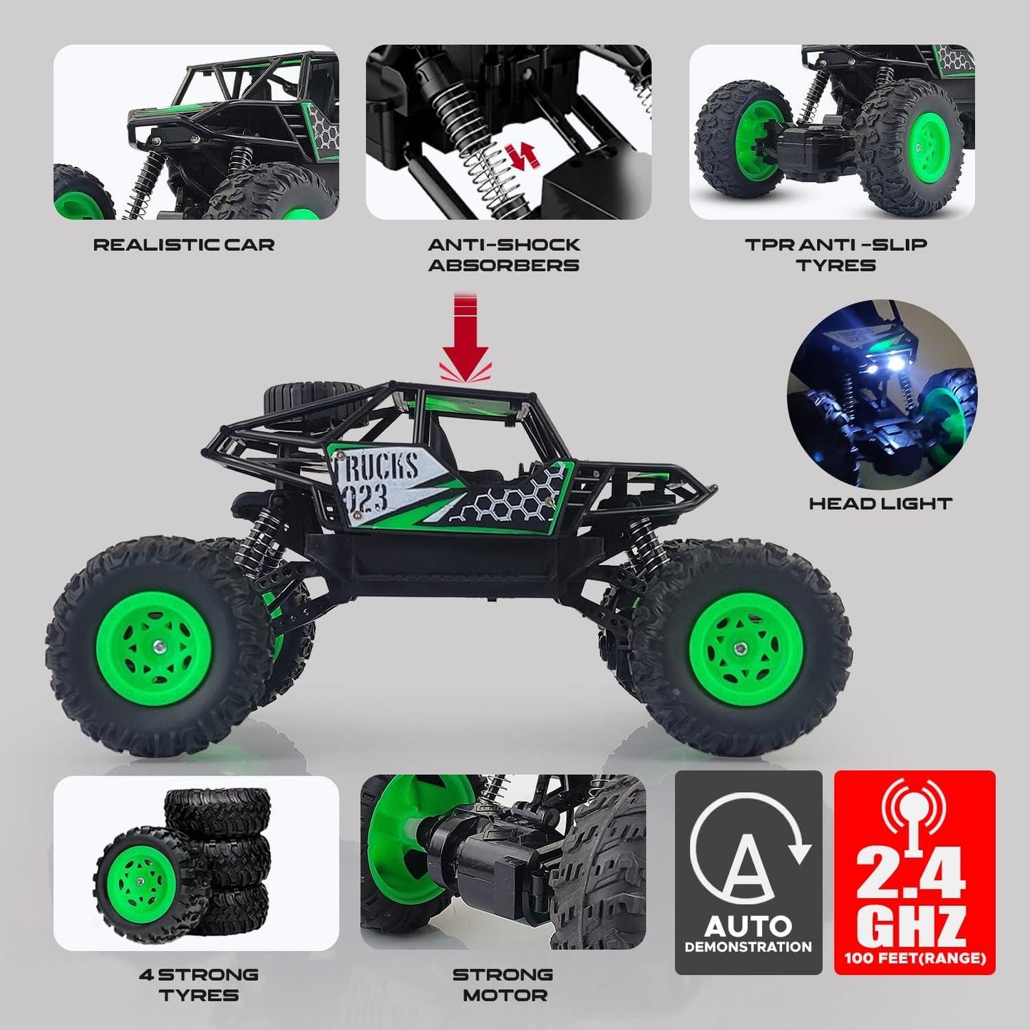 Rechargeable Remote Controlled Rock Crawling Monster Truck